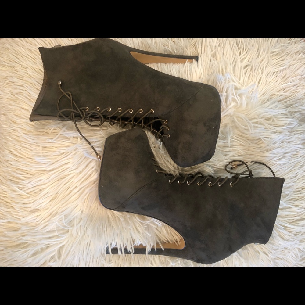 Army Green Lace up Bootie
